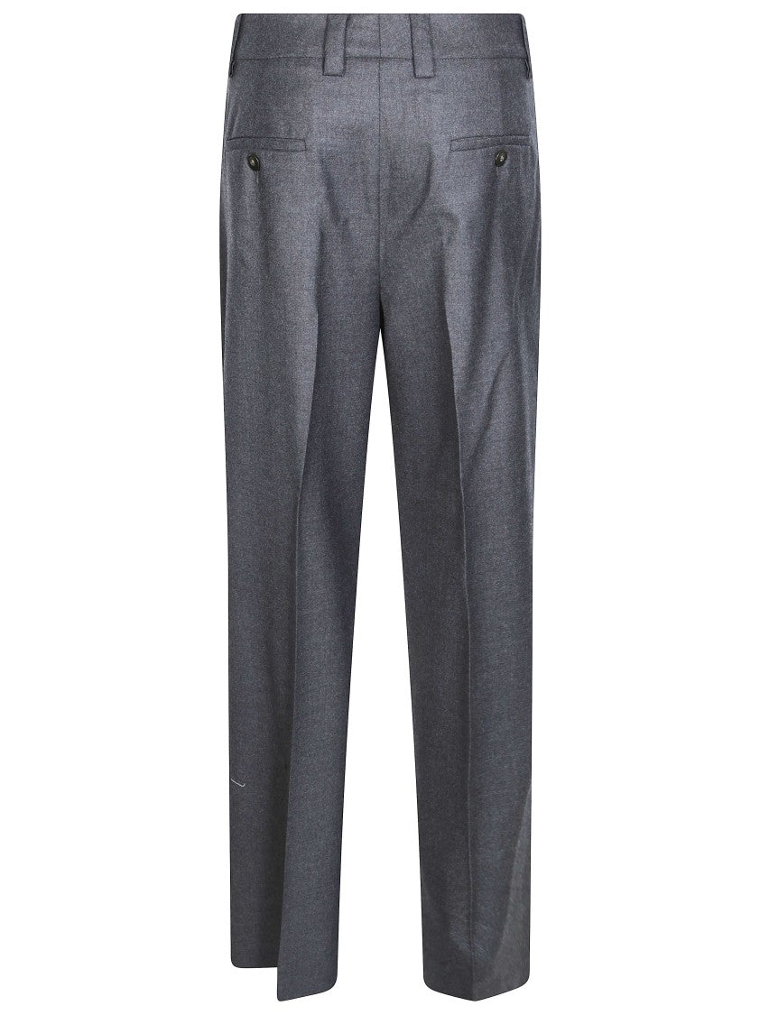 Incotex Navy Neera Palazzo Flannel Wide-Leg Pants