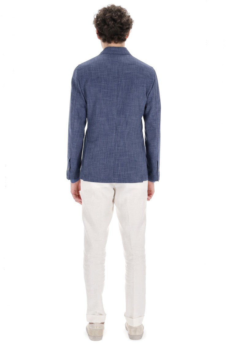 Barba Double-Breasted Cotton-Wool Knitted Easywear Jacket