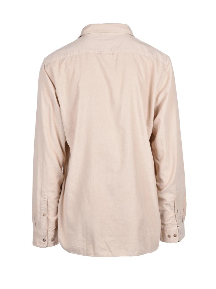 Woolrich Beige Velvet Long-Sleeve Cotton Shirt