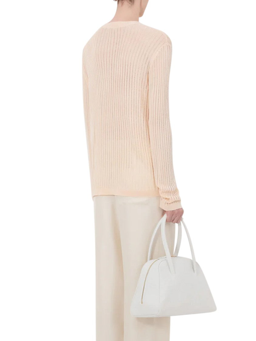 Loulou De Saison Ribbed Knit Sweater With Classic Round Neckline