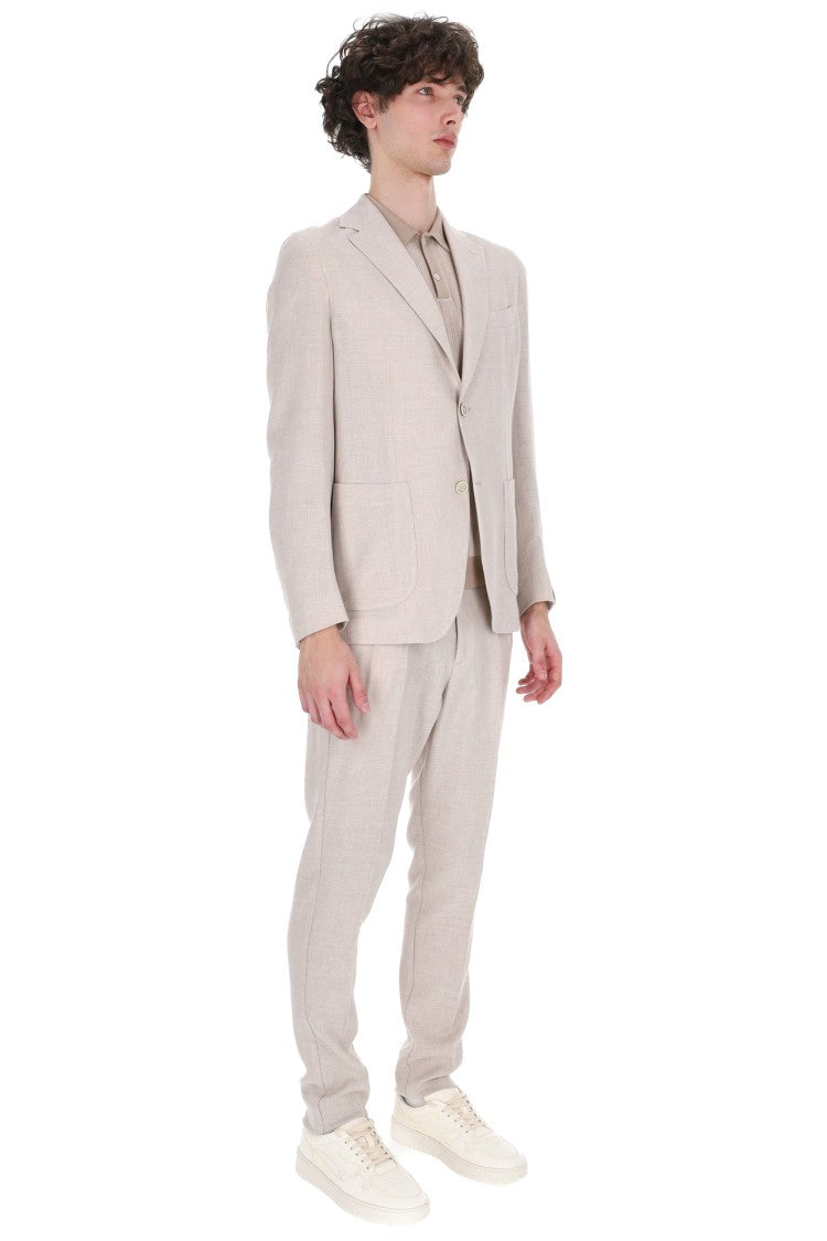 Eleventy Cross-Ply Zegna Fabric Beige Suit