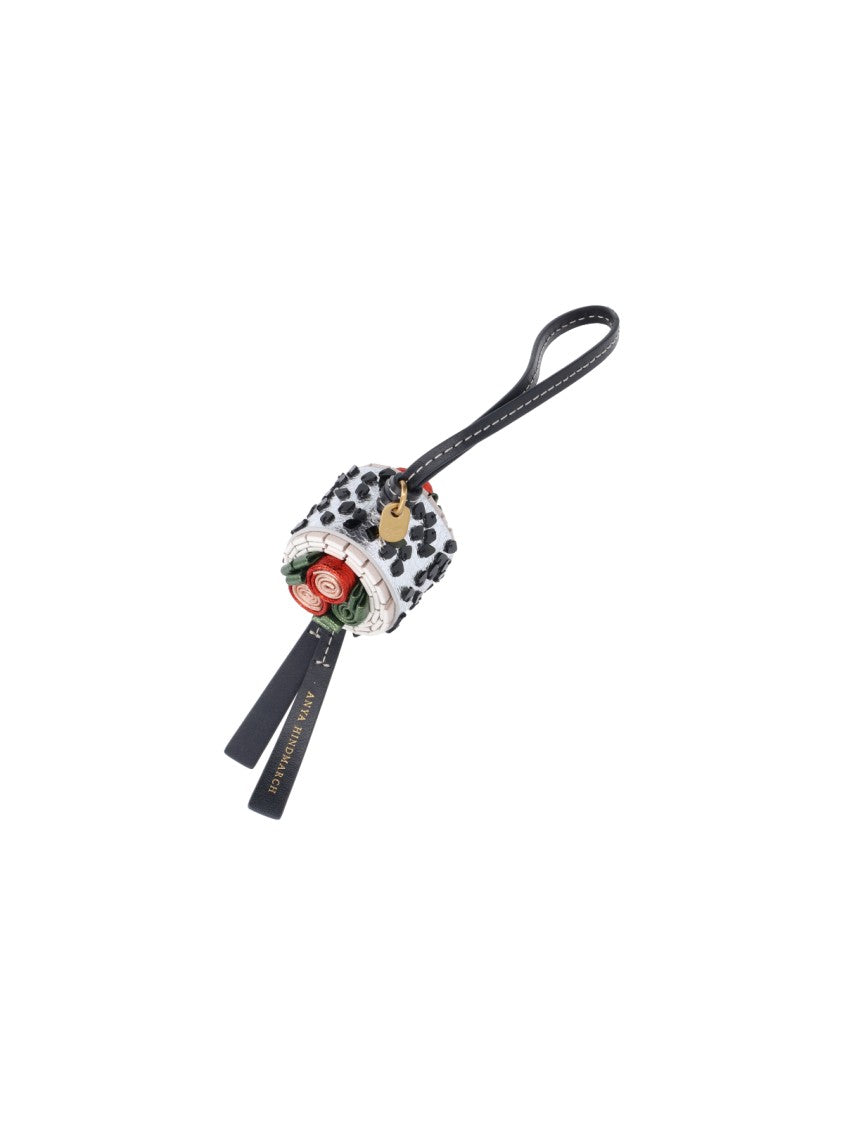 Anya Hindmarch Silver Uramaki Sushi Lambskin Keychain