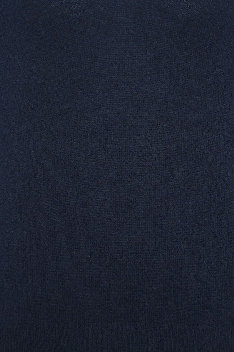 Crush V-Neck Cashmere Sweater With Ribbed Details