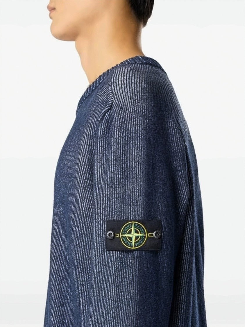 Stone Island Textured Knit Sweater With Distinctive Sleeve Patch