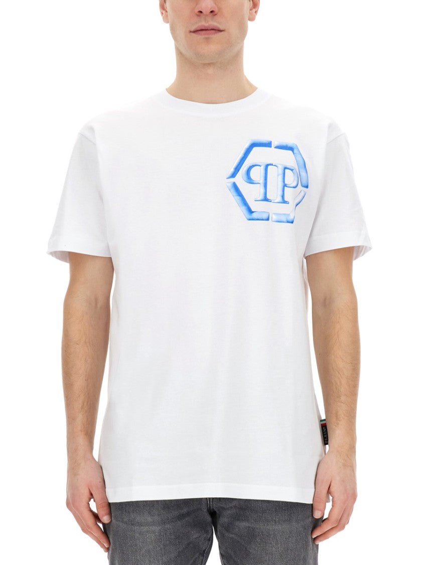 Philipp Plein Logo-Emblazoned Cotton T-Shirt With Crew Neck