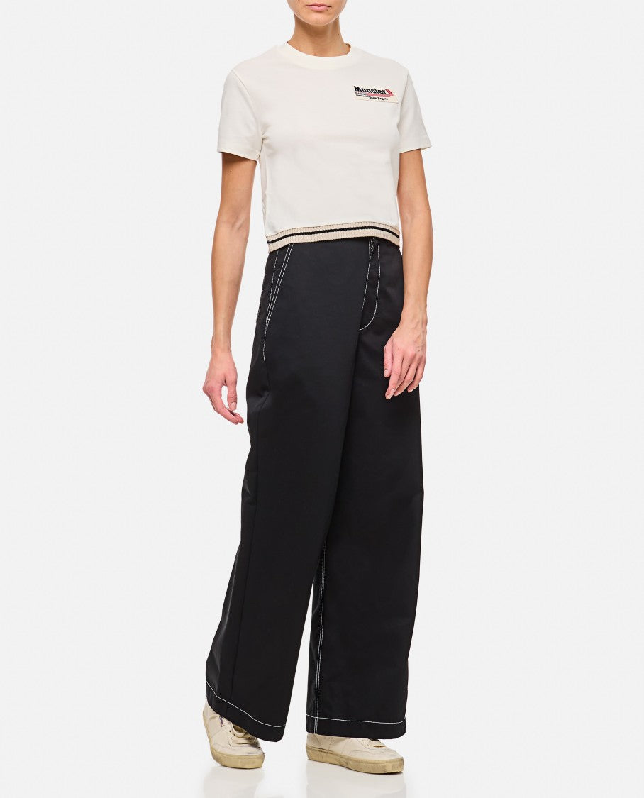Moncler Genius Straight Fit Black Trousers With Unique Pocket Detail
