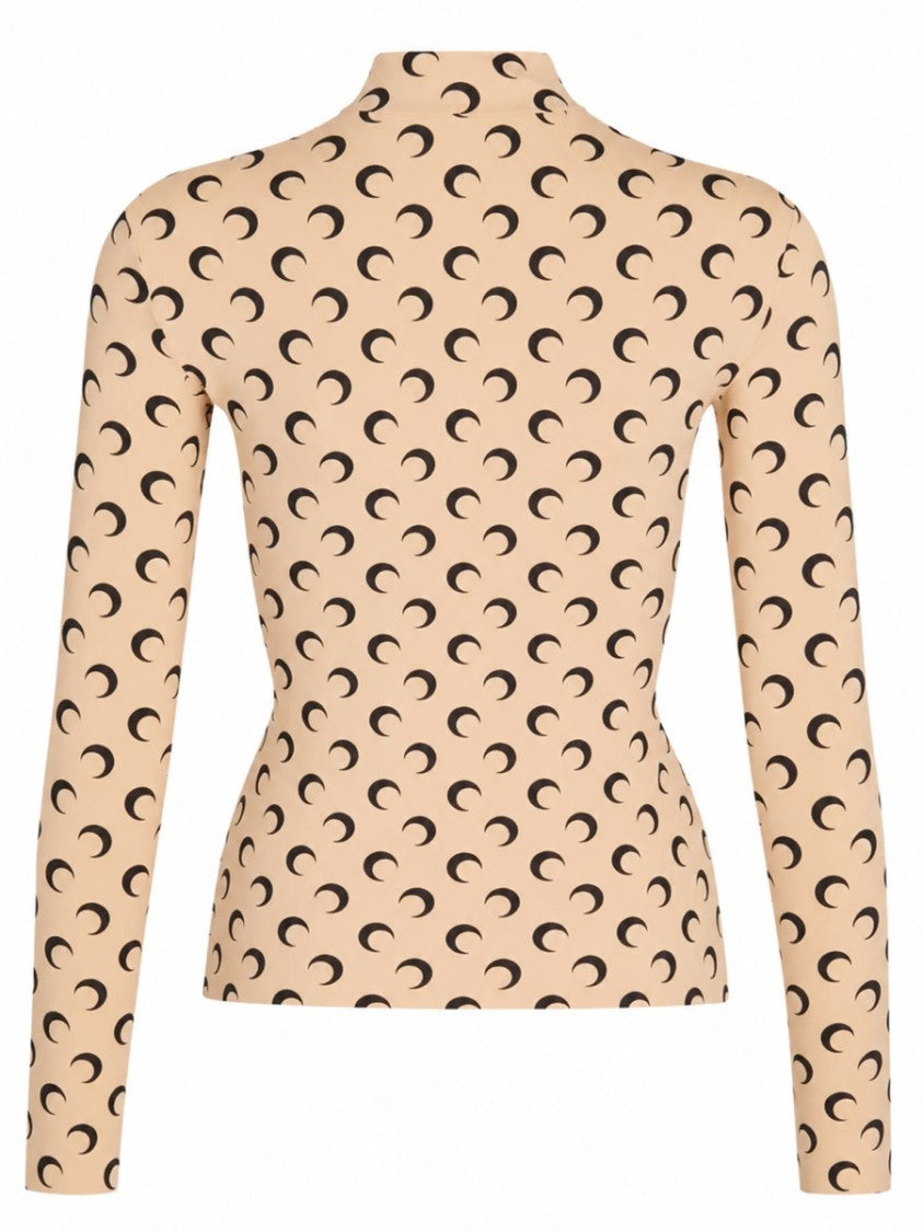 Marine Serre Celestial Crescent Moon Long-Sleeve Top