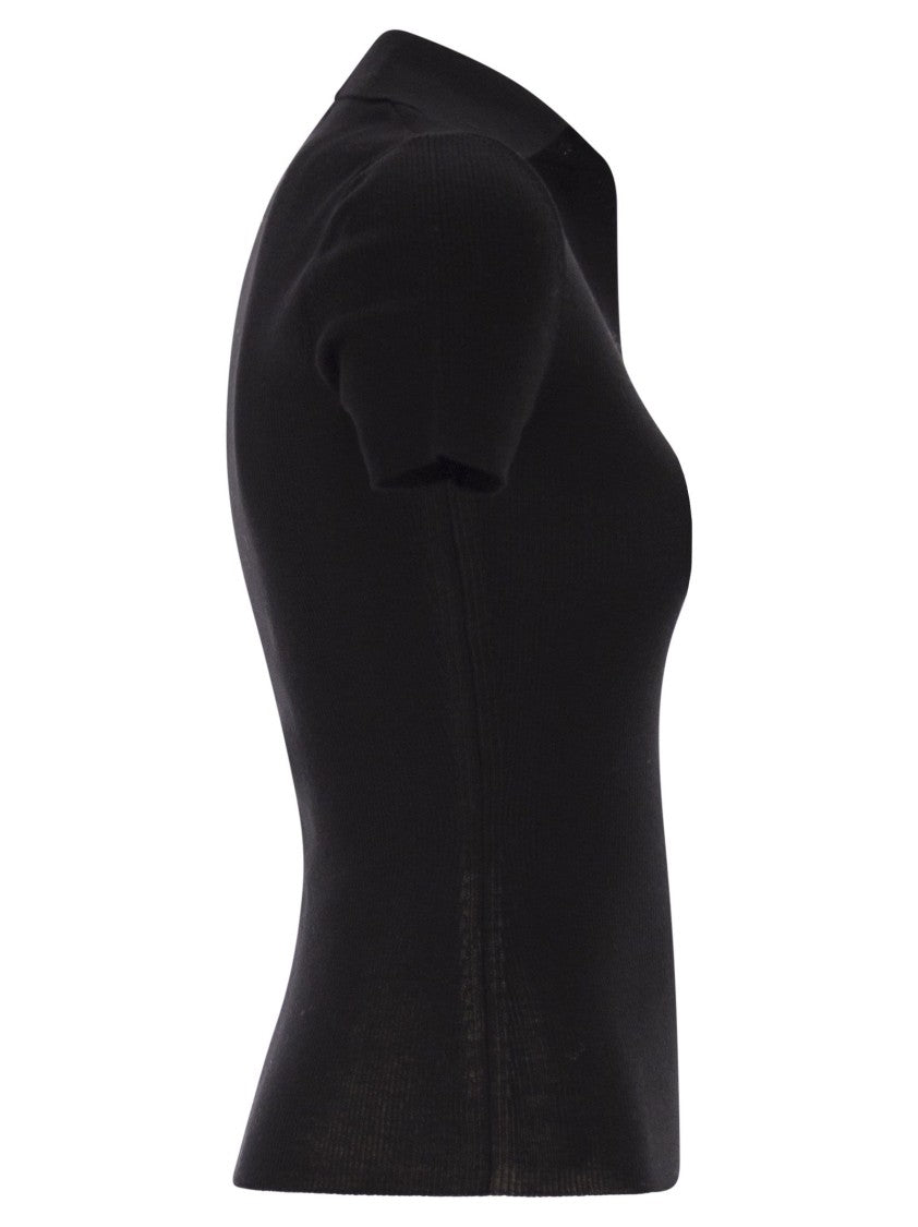 Max Mara Mxmalbero - Ribbed Wool Polo Shirt