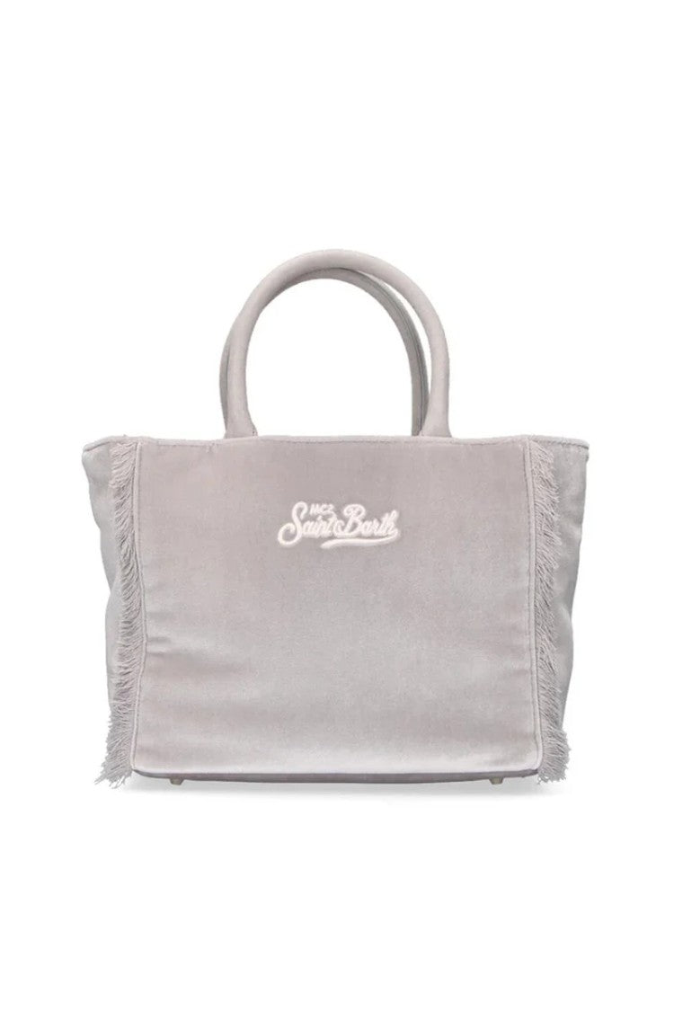 Mc2 Saint Barth Pearl Grey Velvet Colette Bag