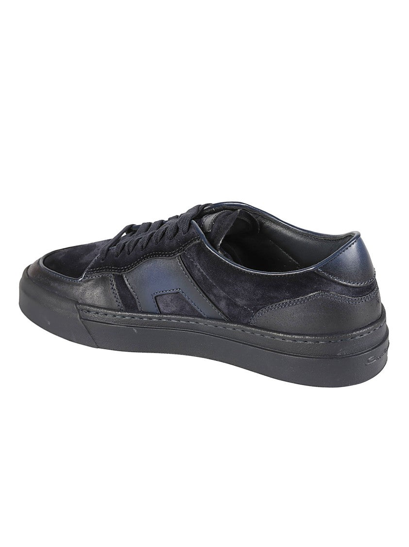 Santoni Dbs Sport Black Low-Top Calfskin Sneakers