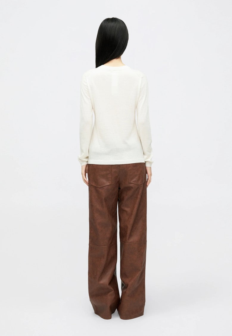Max Mara Malesia Knit Top In Ivory White Wool-Cashmere Blend