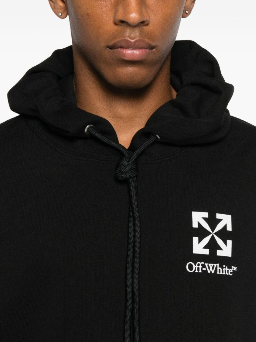 Off-White Nero E Bianco Off-White Sweatshirt With Hood