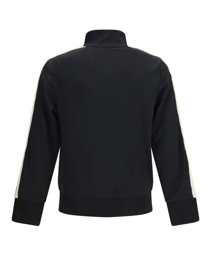 Palm Angels Iconic Black Track Jacket With Contrasting Stripes