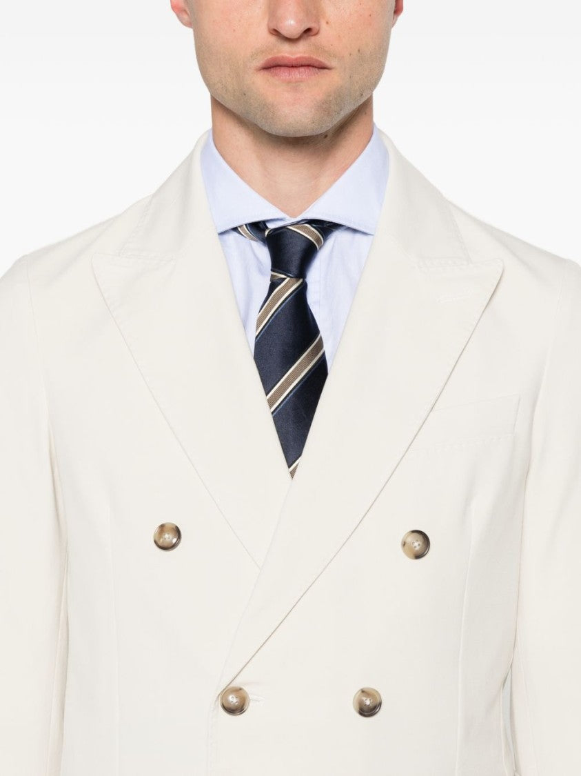 Circolo 1901 Double-Breasted Blazer With Peak Lapels And Front Patch Pockets