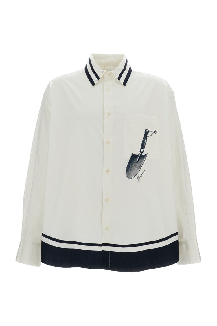 Jacquemus White Blue Camargue Cotton Shirt