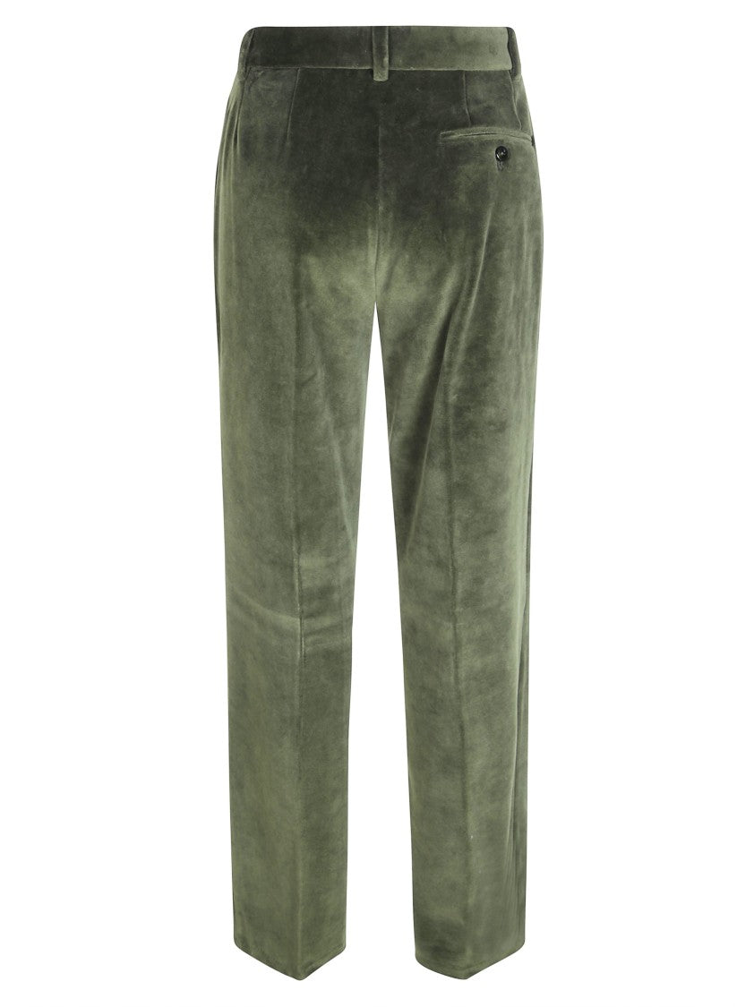 Circolo Smooth Velvet Straight-Leg Pants