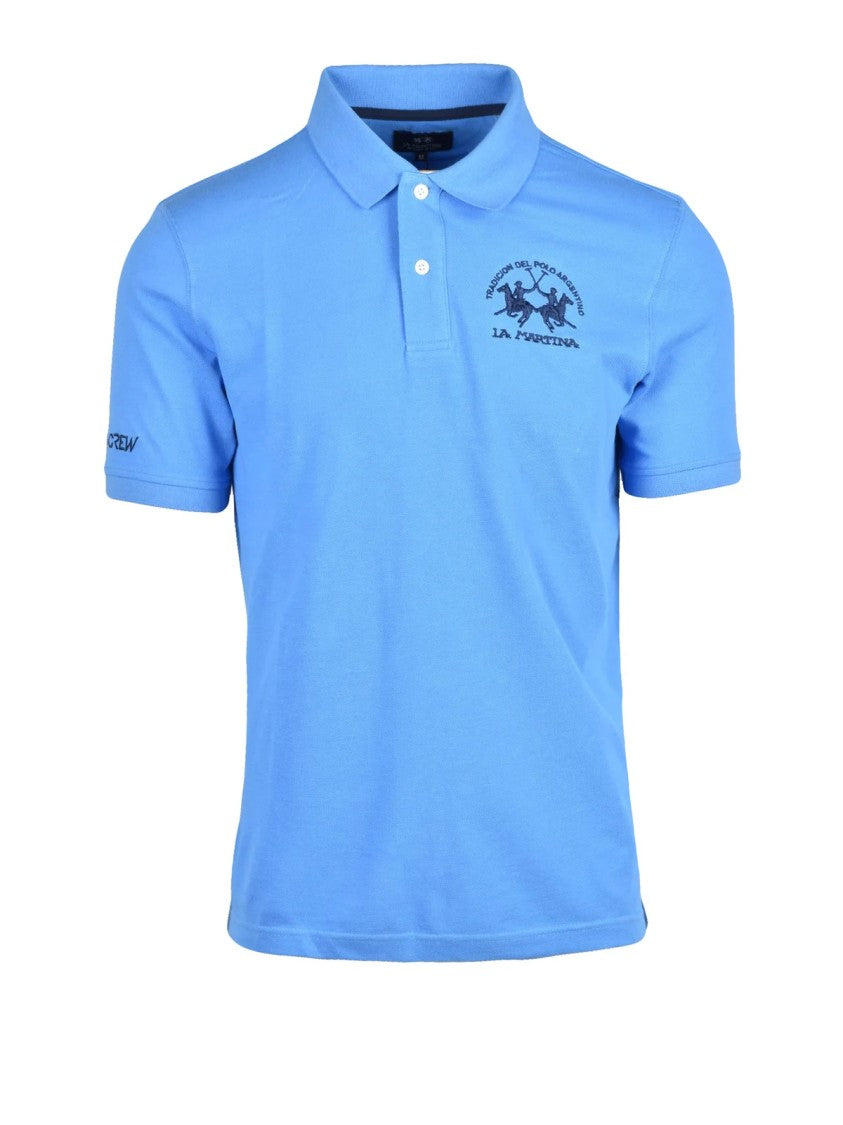 La Martina Light Blue Classic Cotton Polo Shirt