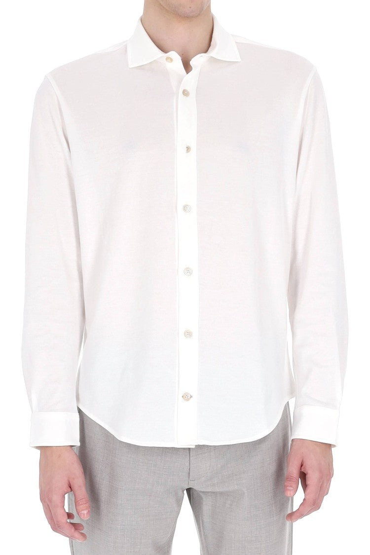 Eleventy White Cotton Jersey Casual Shirt