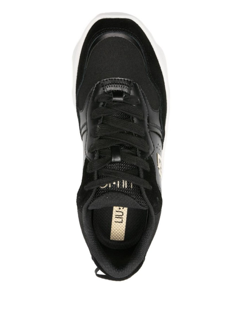Liu Jo Textured Black Sneakers With Platform Sole