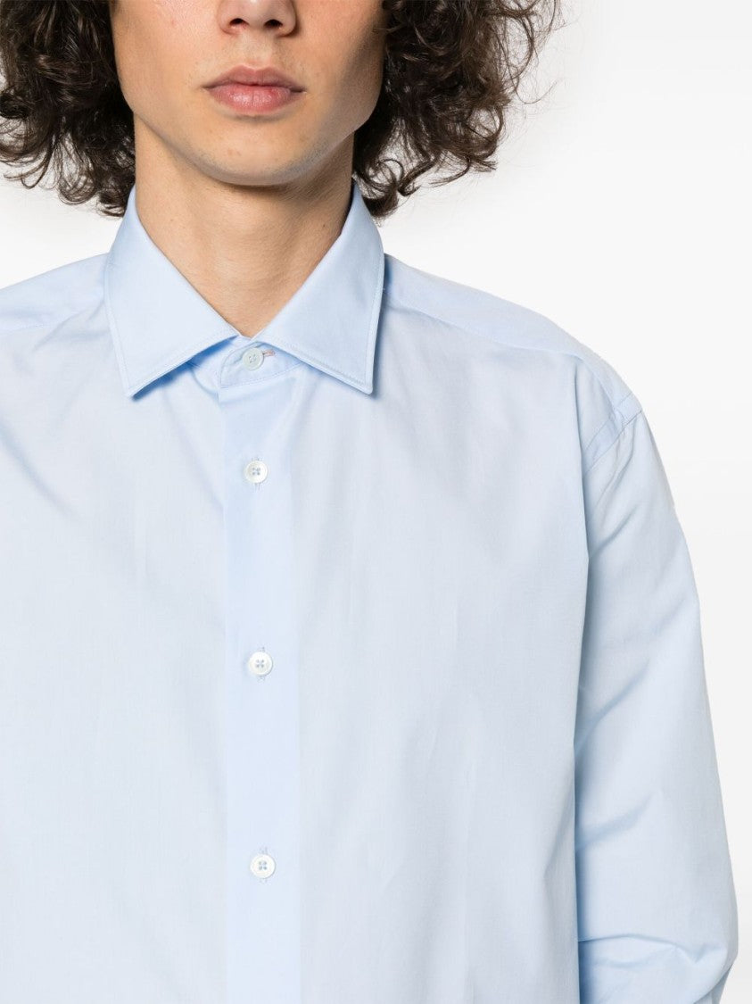 Paul Smith Light Blue Slim Fit Shirt With Artist Stripe Print