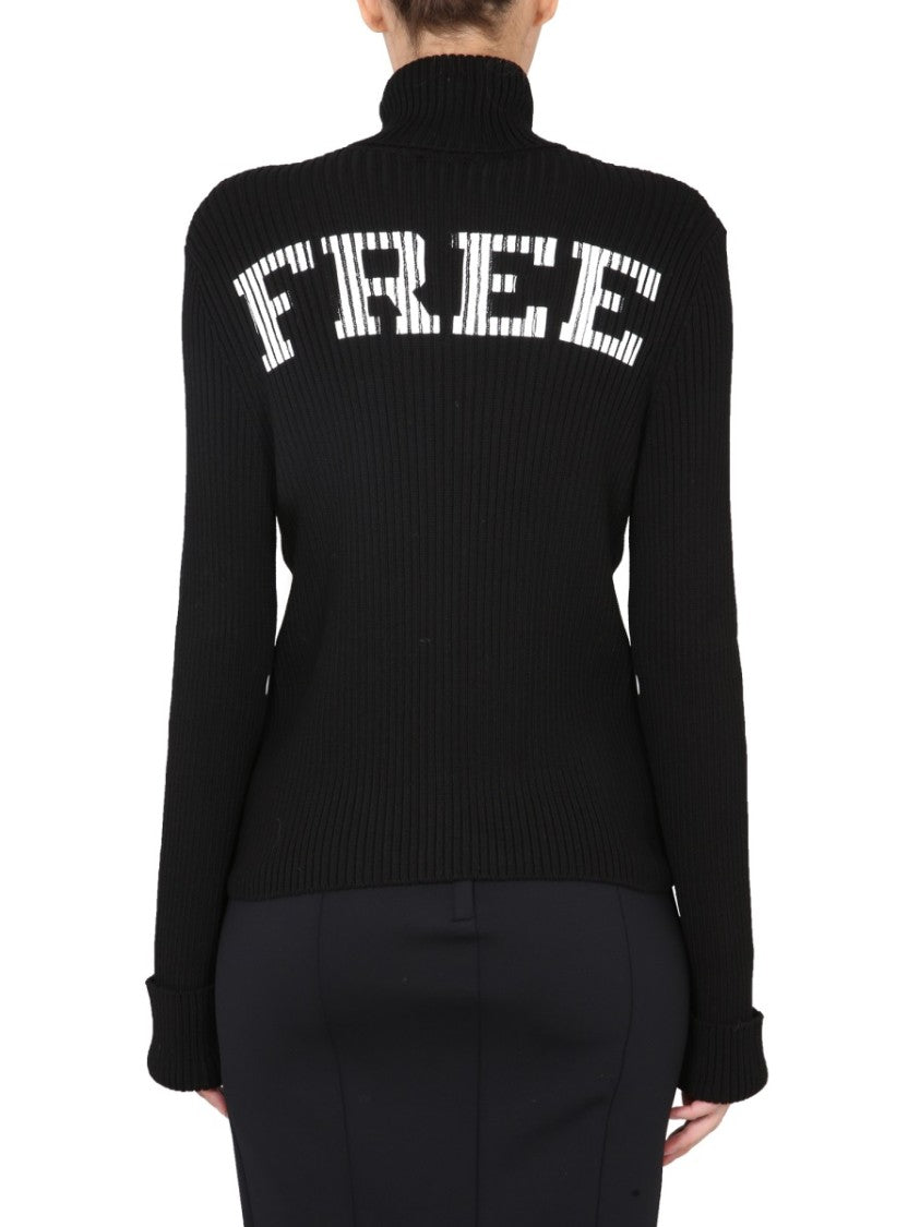 Balenciaga Textured Knit Turtleneck With High Collared Elegance