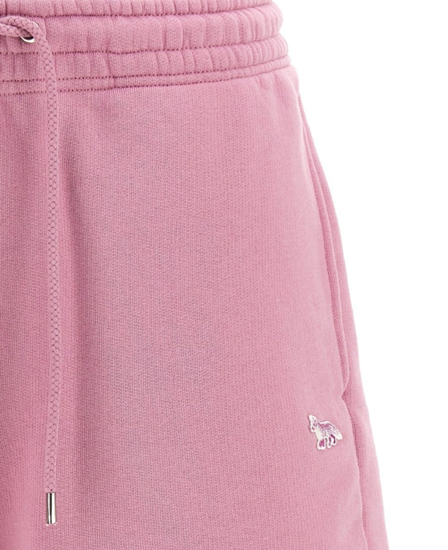 Maison Kitsuné Pastel Pink Shorts With Elastic Waistband And Embroidered Detail