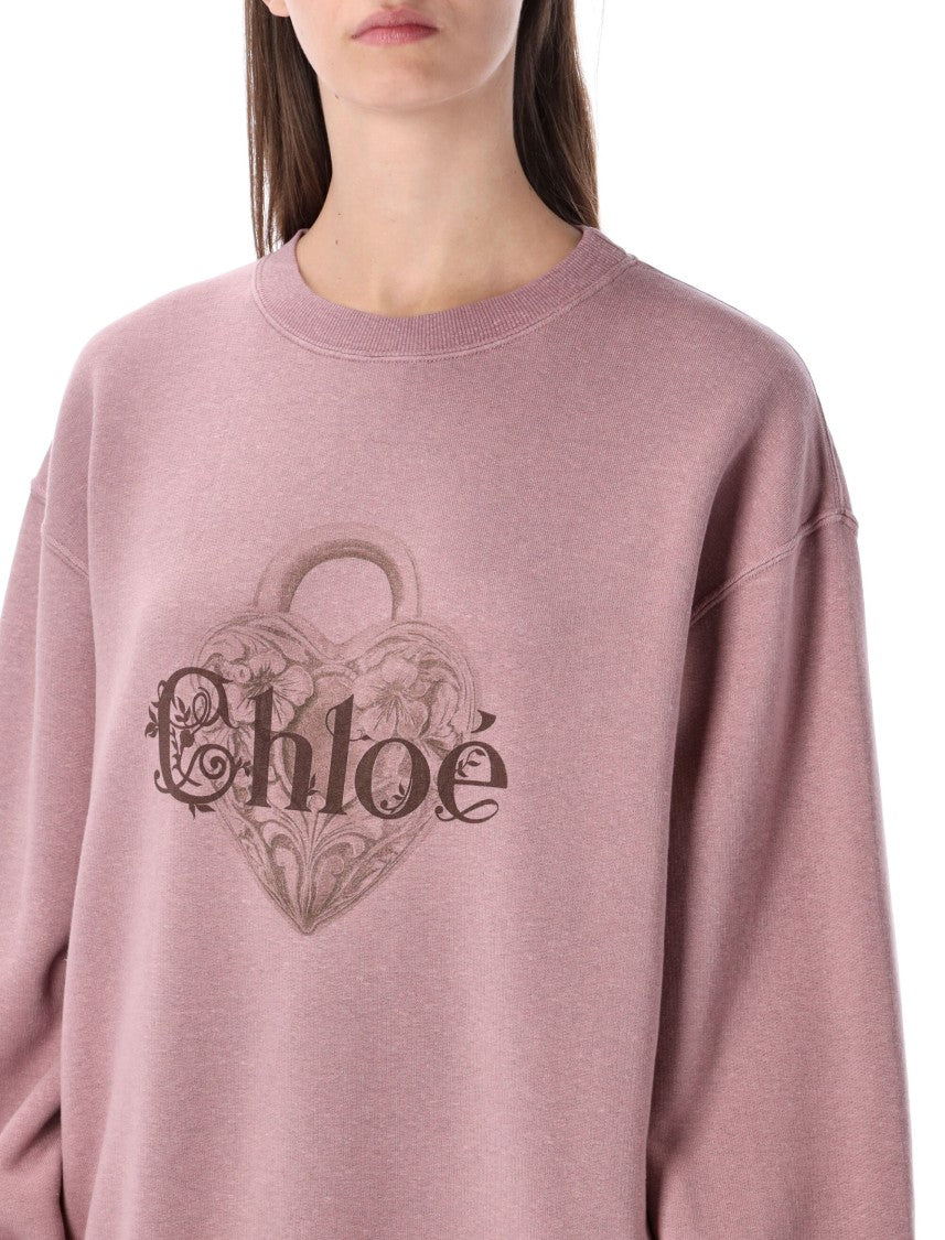 Chloé Chloé Pink Chiné Fleece Oversized Sweatshirt
