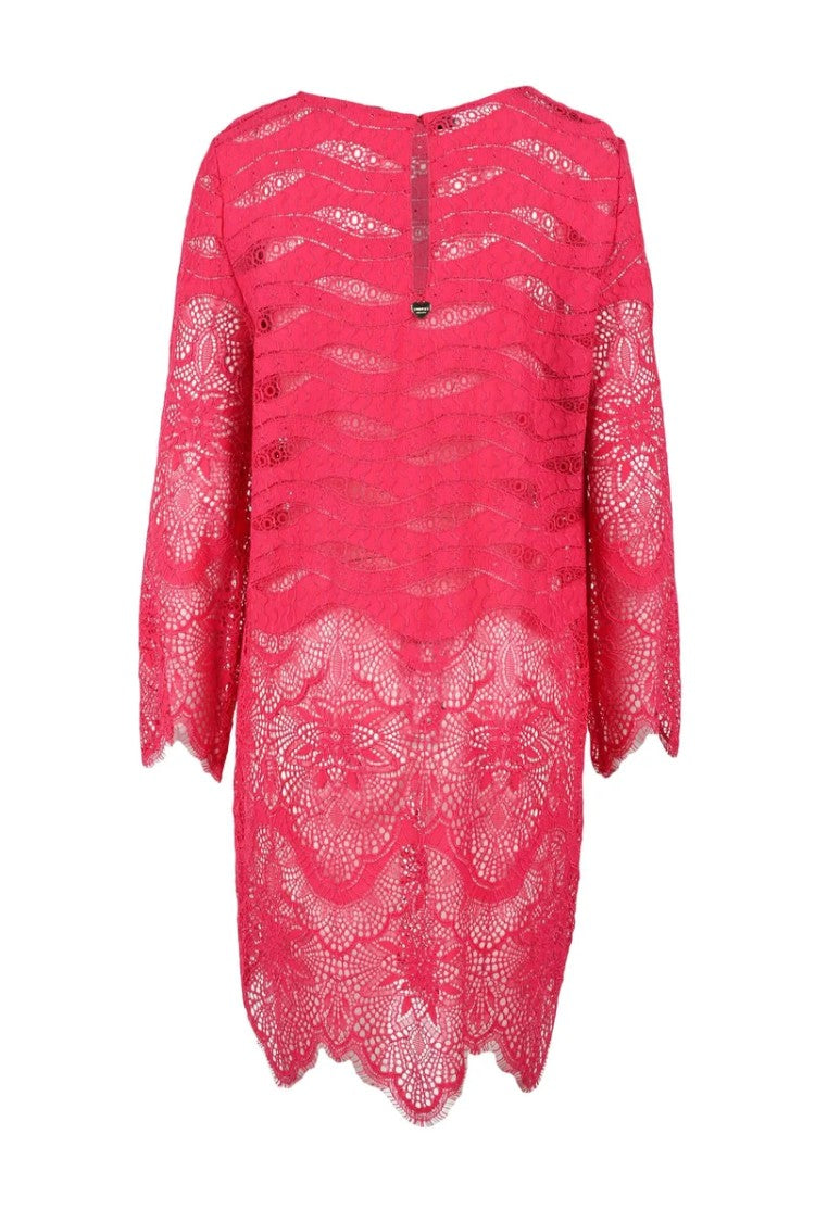 Twin-Set Fuchsia Lace Polyester-Blend Day Dress