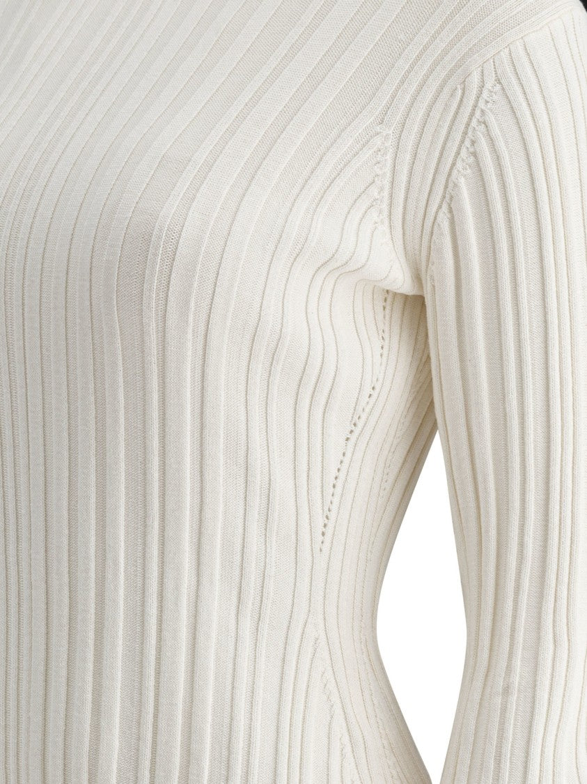 Loulou Studio Ribbed Knit T-Shirt In Silk-Cotton Blend