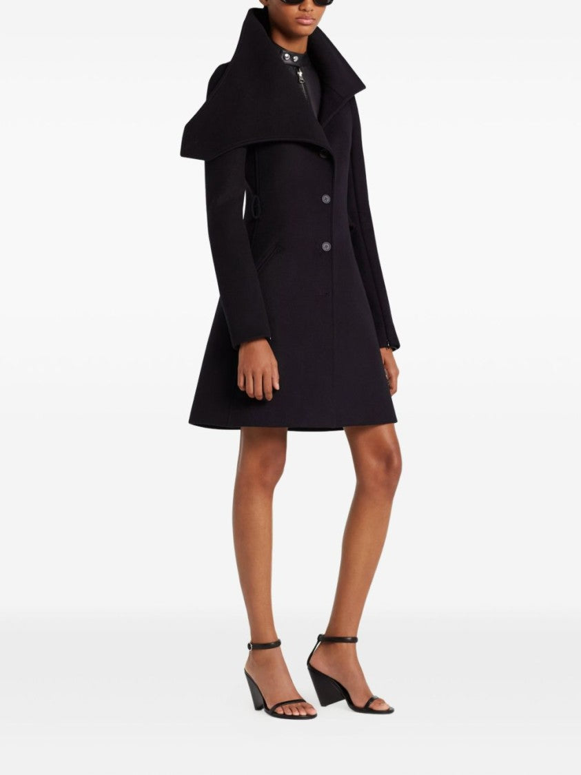 Courrèges Black Asymmetric Collar Tailored Coat