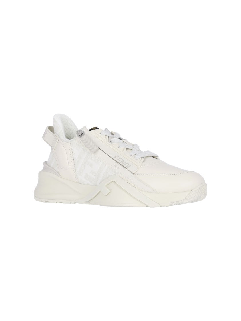 Fendi "Flow" Low-Top Sneakers – White