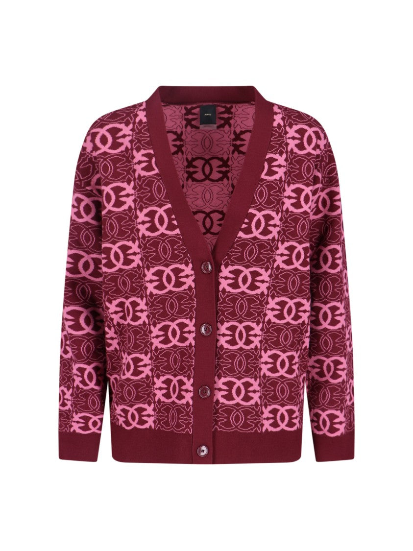 Pinko "Love Birds" Knitted Cardigan With V-Neckline