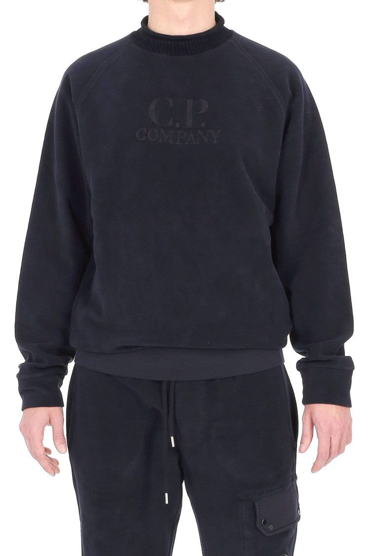 C.P. Company Brushed Cotton Sweatshirt With Ribbed Roll Neck