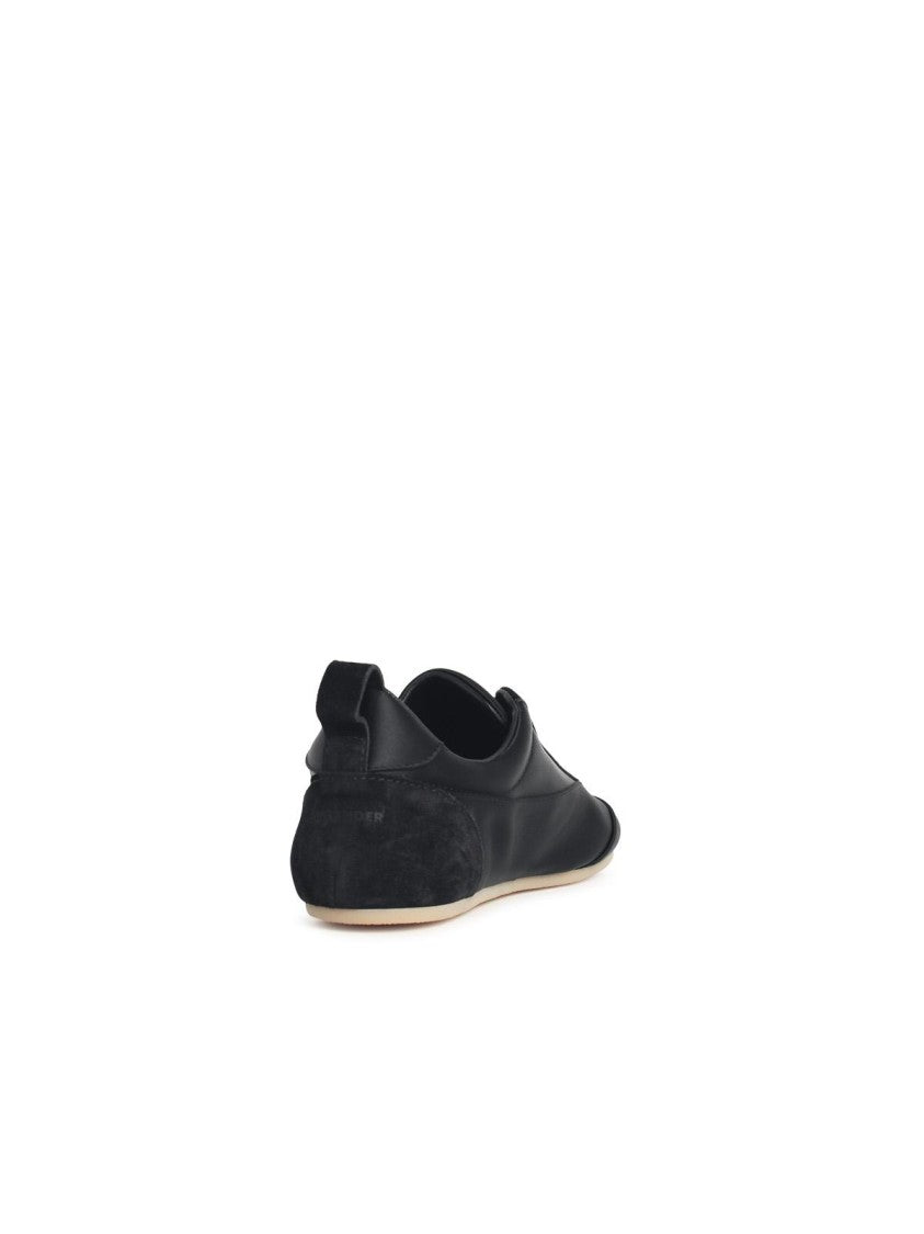 Jil Sander Etage' Satin Sneakers With Black Suede Trim
