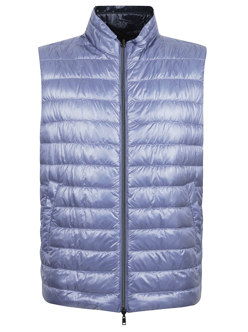 Herno Quilted Cotton Waistcoat With High Collar