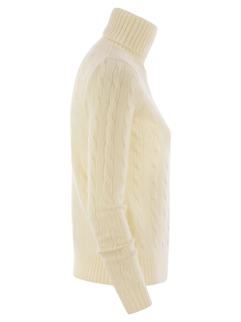 Polo Ralph Lauren Wool And Cashmere Cable-Knit Turtleneck Sweater