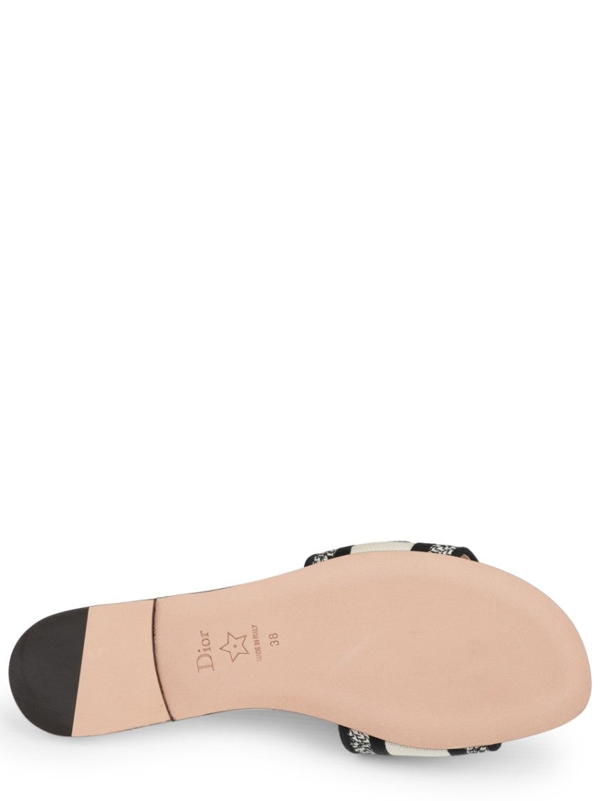 Dior Dway Flat Slide Fabric Sandals