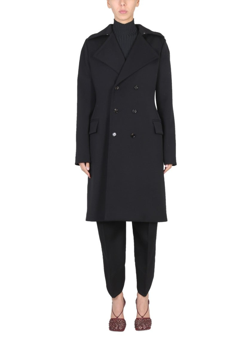 Bottega Veneta Double-Breasted Coat With Convertible Collar And Tailored Fit