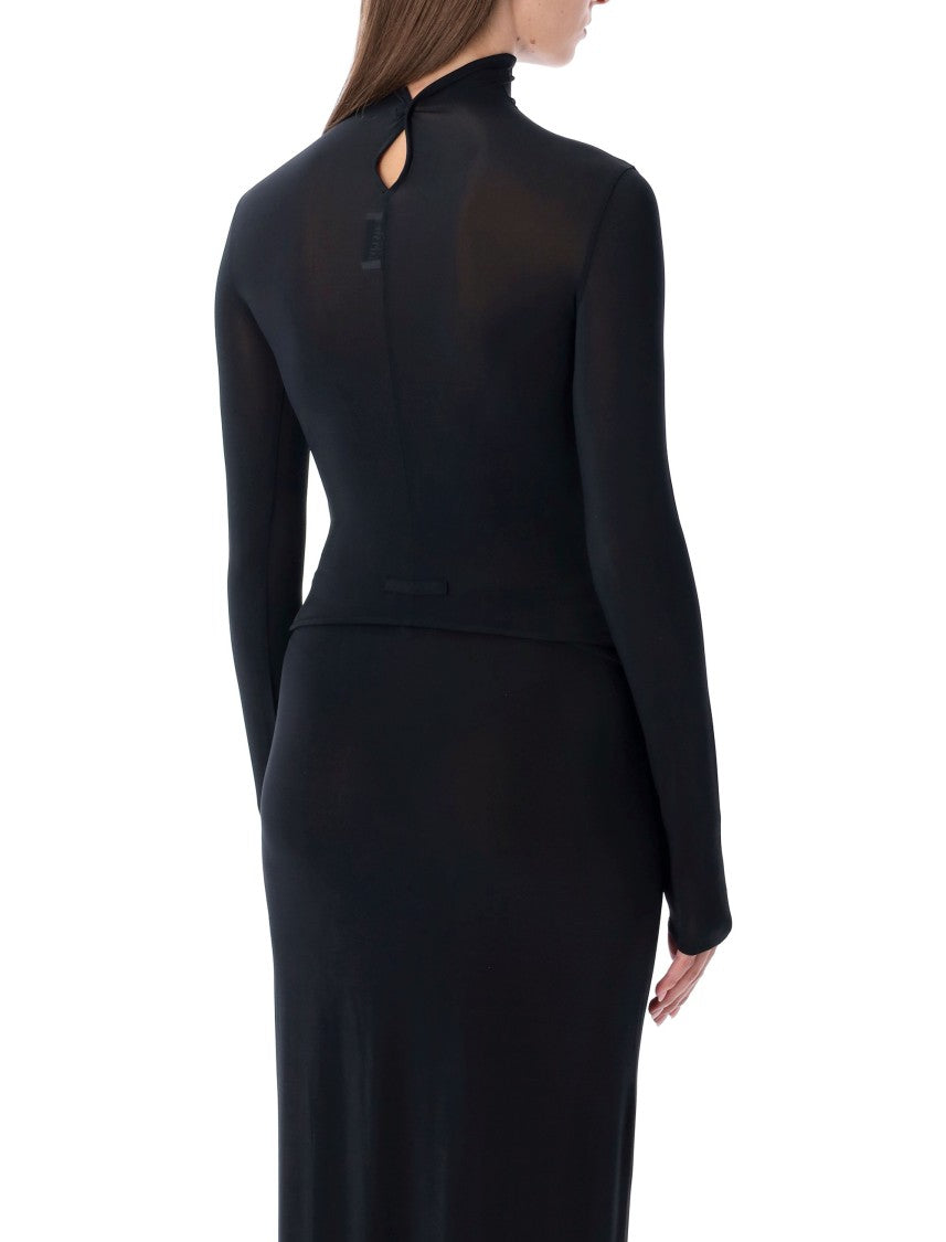 Jean Paul Gaultier Long-Sleeve High-Neck Body With Lingerie Details