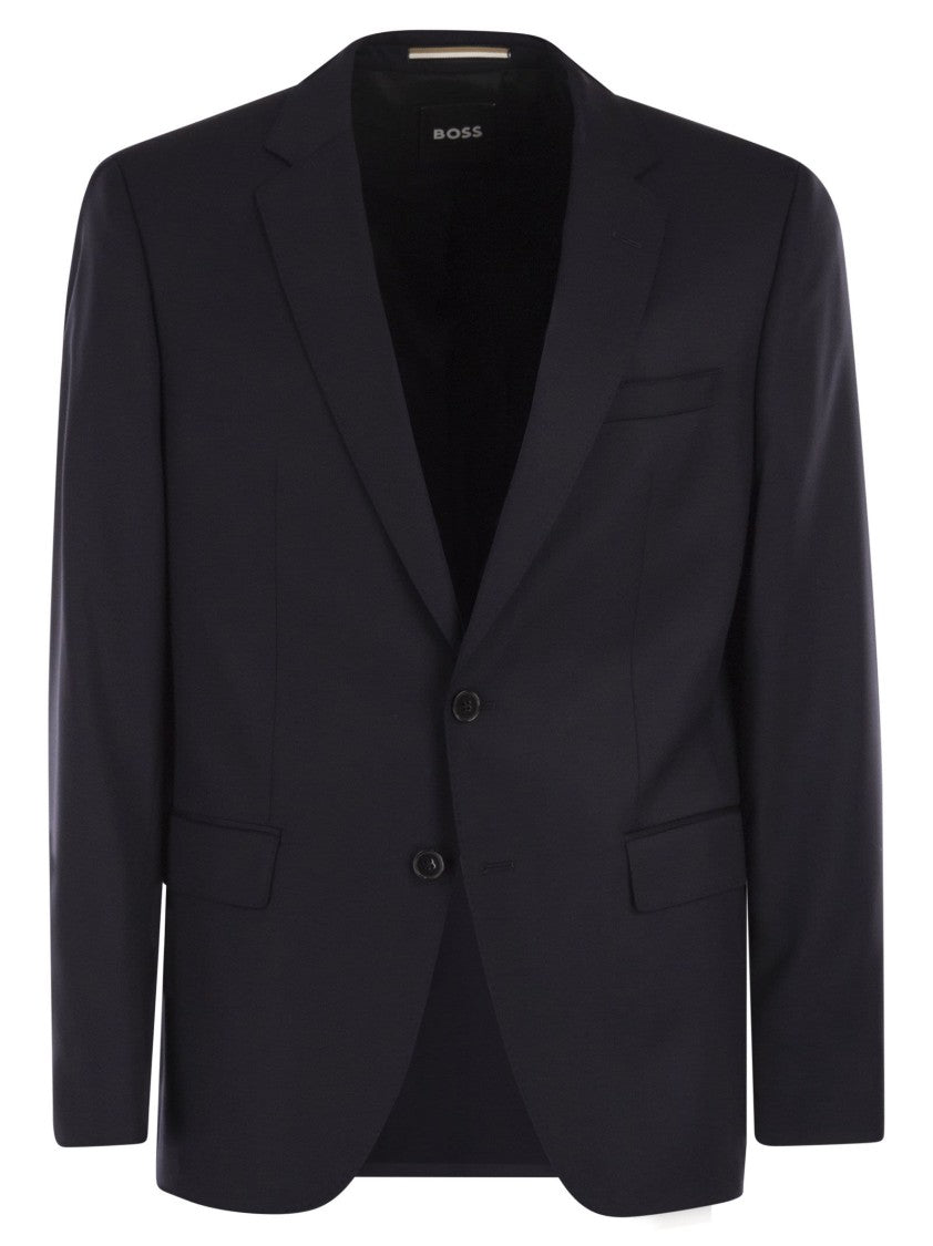 Boss Slim Fit Blazer In Virgin Wool Serge