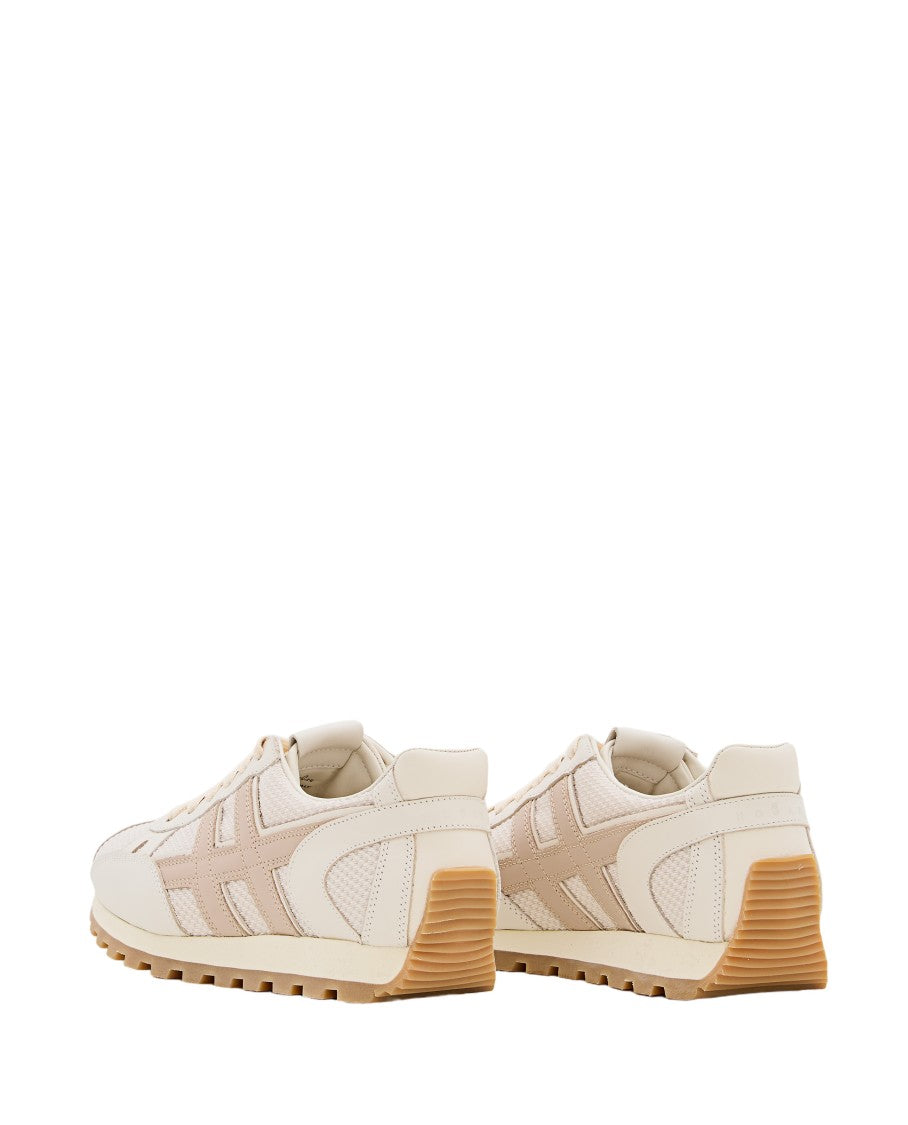Hogan Textured White Sneakers With Elevated Sole