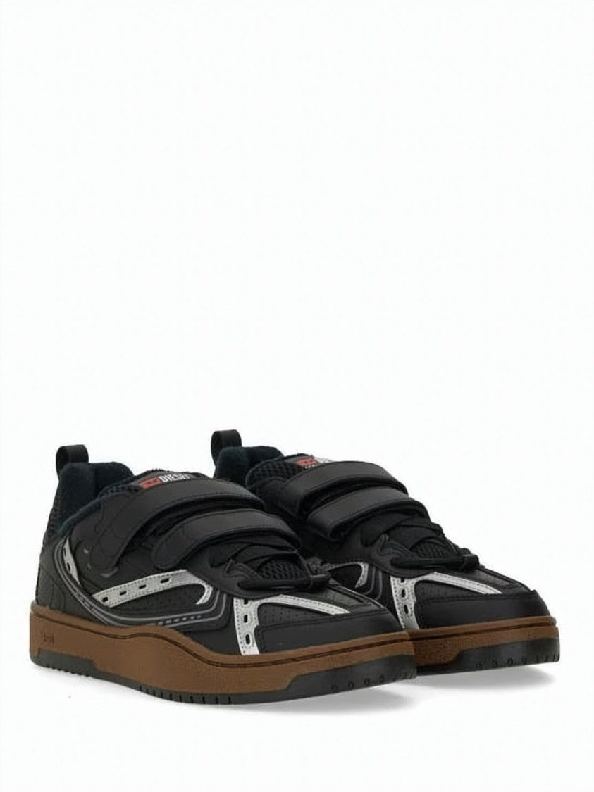 Diesel Calf Leather And Polyester Sneakers