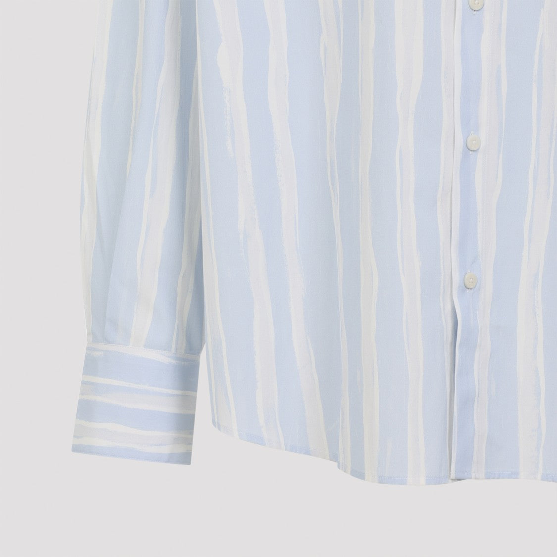 Jacquemus The Camargue Beige And Light Blue Cotton Shirt