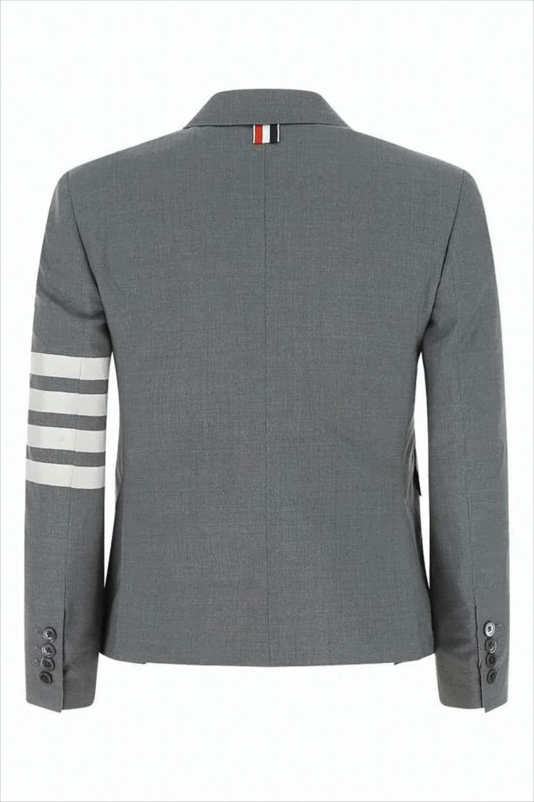 Thom Browne Cropped Tailored Jacket With Structured Silhouette And Signature Stripes
