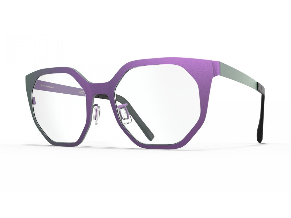 Blackfin Purple Bf10102 Matte Titanium Geometric Eyeglasses