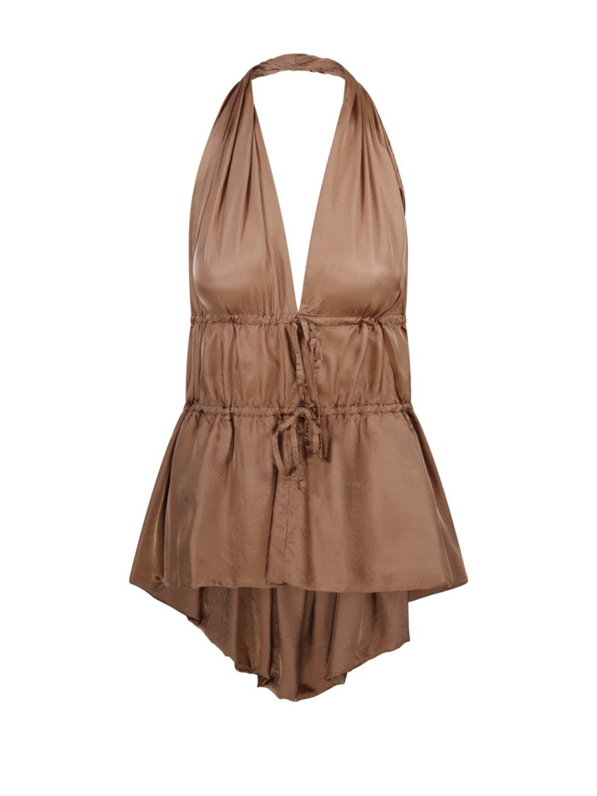Dries Van Noten Ceana Halterneck Gathered Top