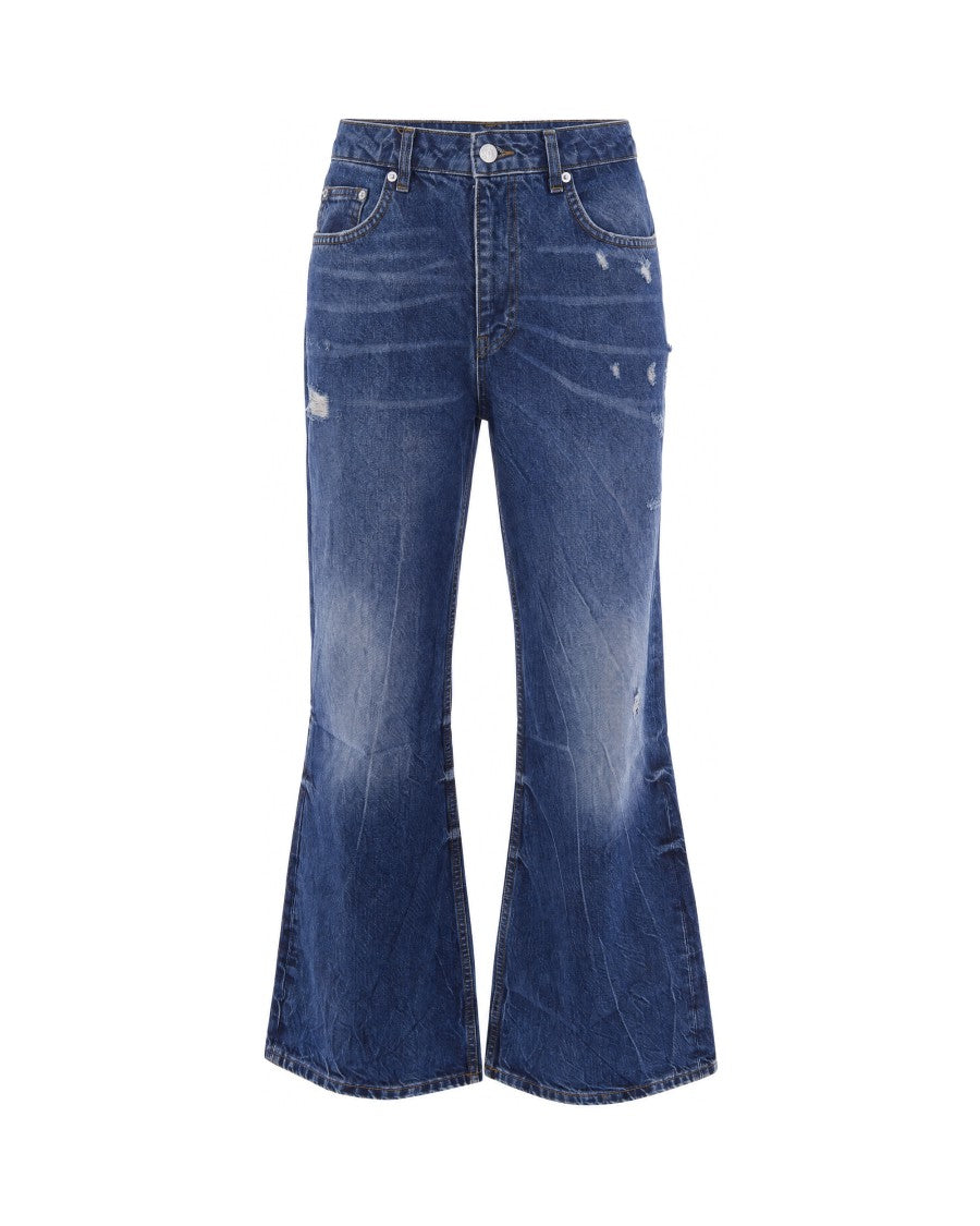 Flâneur Aged Indigo Relaxed Fit Denim Flared Jeans