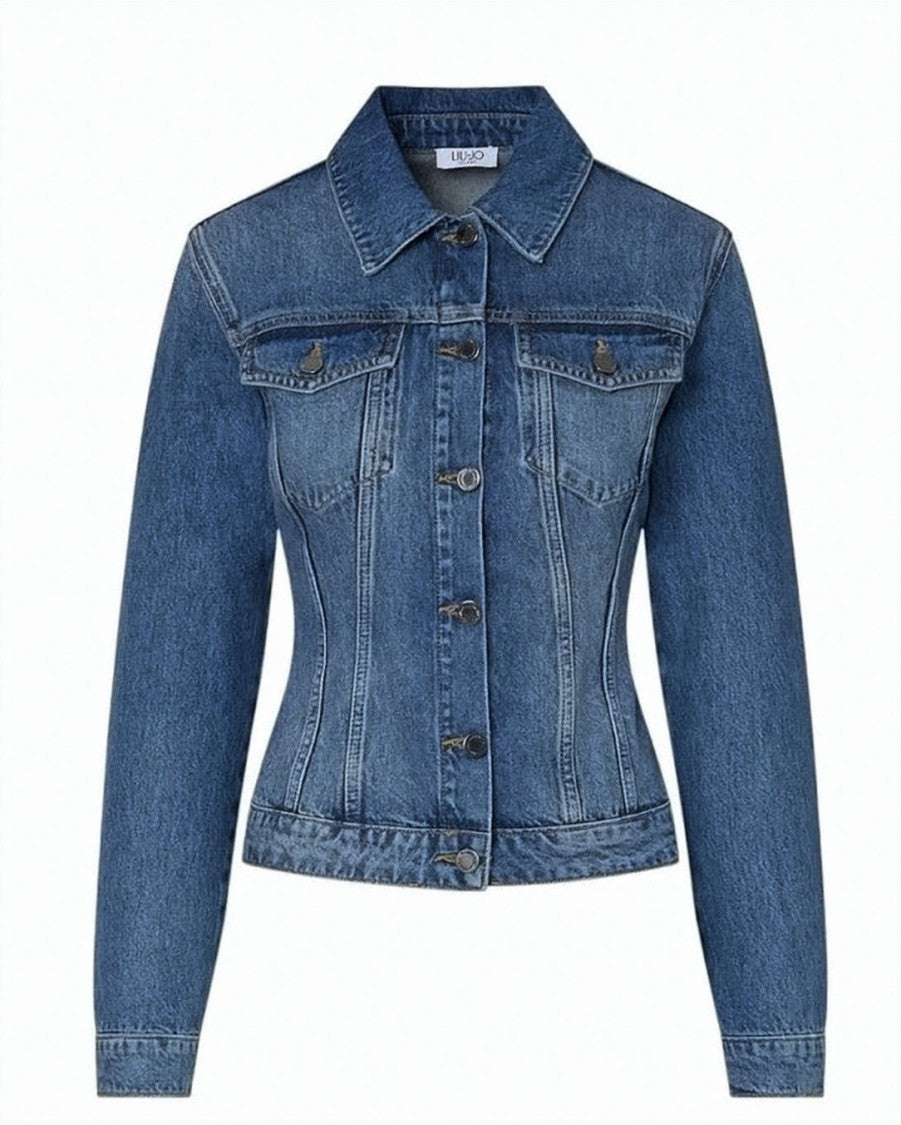Liu Jo Authentic Denim Flap Pockets Stonewash Jacket