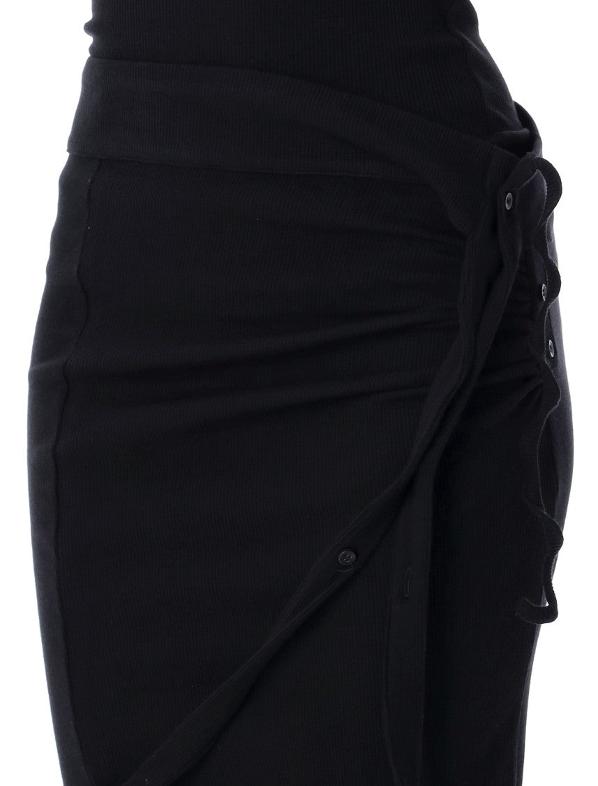 Ottolinger Ribbed Mini Skirt With Asymmetric Hem And Deconstructed Details