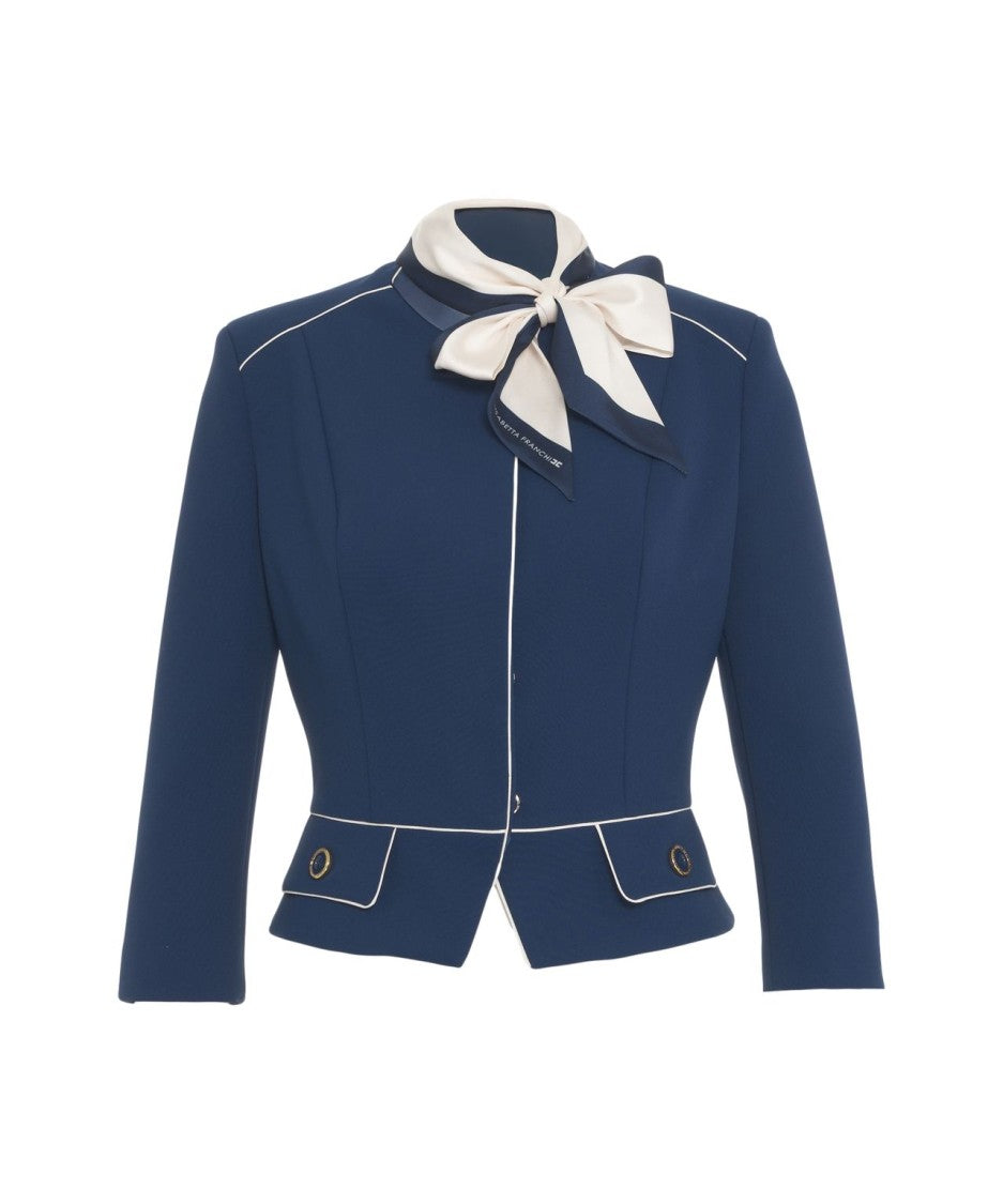Elisabetta Franchi Crêpe Blazer With Foulard